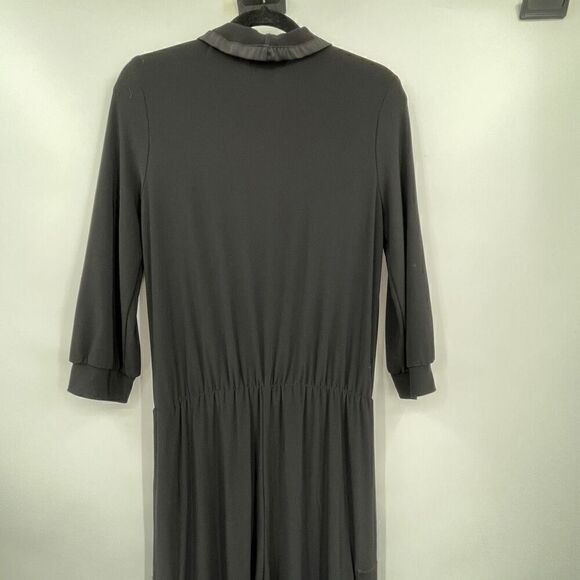 Joseph Ribkoff Black Stretchy 3/4 Sleeve Zipper Front Jumpsuit Size 8 - Picture 7 of 7